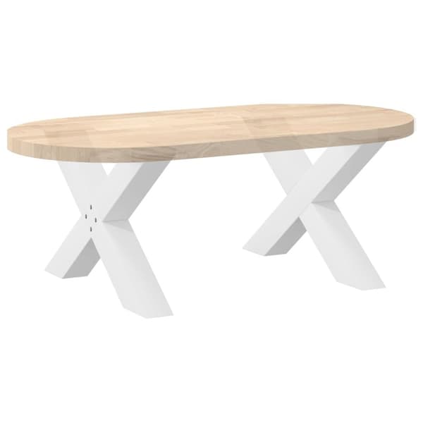 vidaXL Salongbordben X-formet 2 stk hvit 70 x (42-43) cm stål