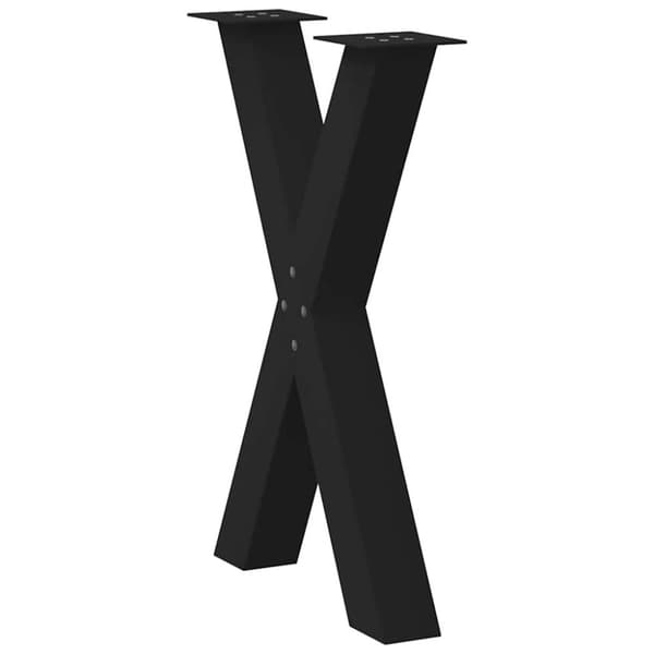 vidaXL Matbordsben X-formad 2 st svart 50x(72-73) cm stål