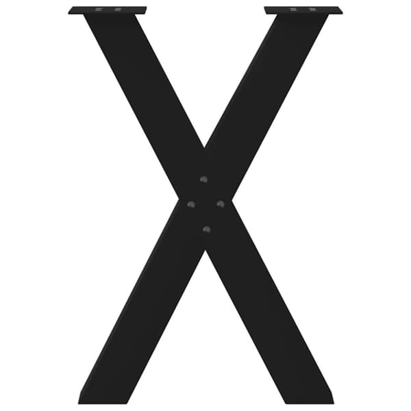 vidaXL Matbordsben X-formad 2 st svart 50x(72-73) cm stål