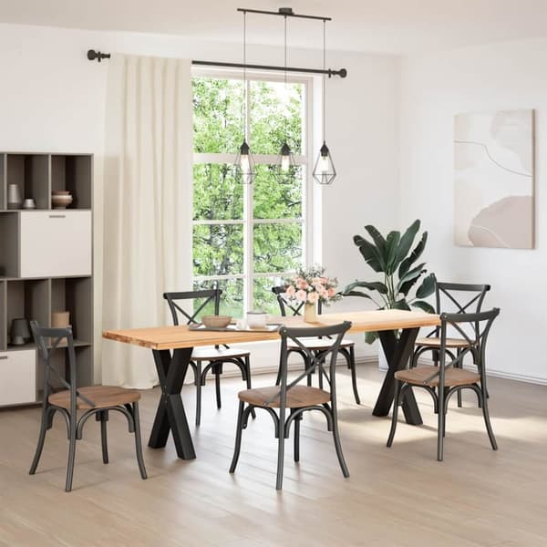 vidaXL Matbordsben X-formad 2 st svart 50x(72-73) cm stål