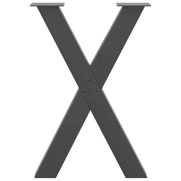 vidaXL Ruokapöydän jalat X-muotoiset 2 kpl Antrasiitti 50x(72-73) cm