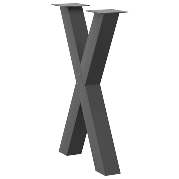 vidaXL Ruokapöydän jalat X-muotoiset 2 kpl Antrasiitti 60x(72-73) cm