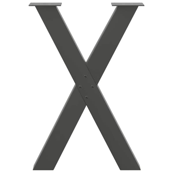 vidaXL Ruokapöydän jalat X-muotoiset 2 kpl Antrasiitti 60x(72-73) cm