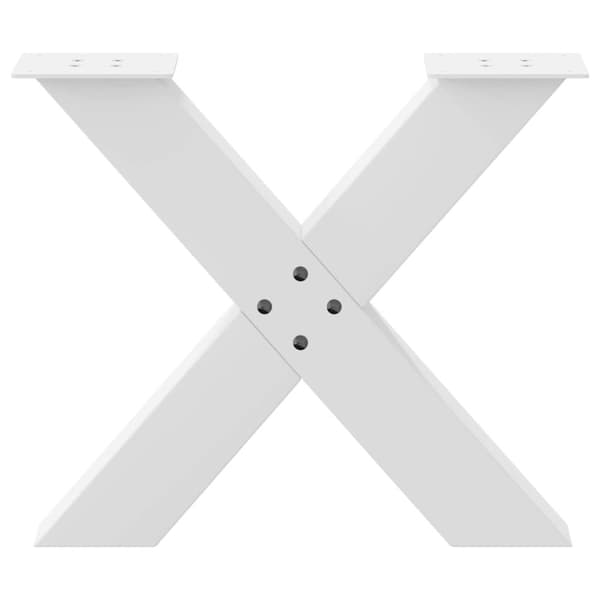 vidaXL Sohvapöydän jalat X-muotoiset 2 kpl valkoinen 50x(42-43) cm teräs