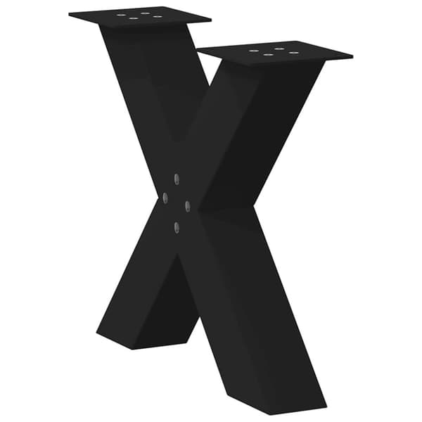 vidaXL Salongbordben X-formet 2 stk svart 50x(42-43) cm stål