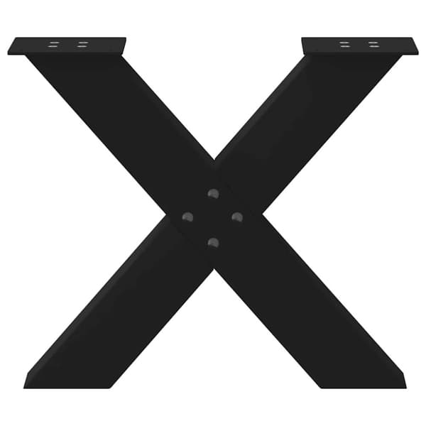 vidaXL Salongbordben X-formet 2 stk svart 50x(42-43) cm stål