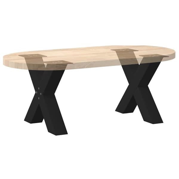 vidaXL Salongbordben X-formet 2 stk svart 50x(42-43) cm stål