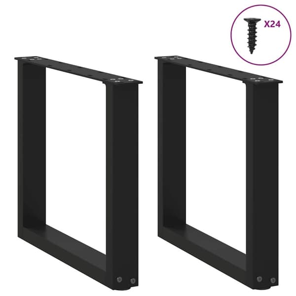 vidaXL Sohvapöydän jalat U-muotoiset 2 kpl musta 50x(42-43) cm teräs