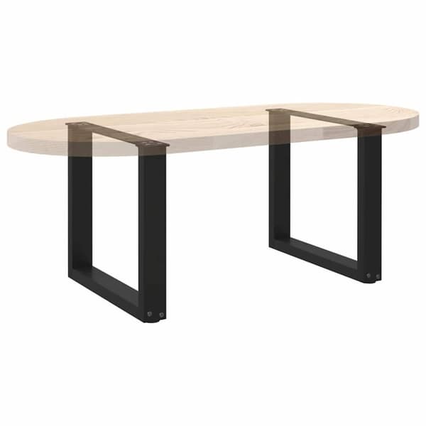 vidaXL Sohvapöydän jalat U-muotoiset 2 kpl musta 50x(42-43) cm teräs