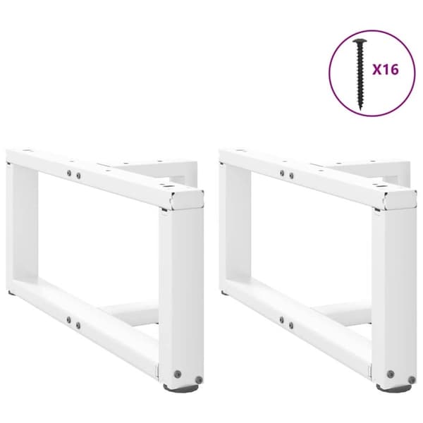 vidaXL sofabordben T-formet 2 stk 60x25x(30-31) cm stål hvid