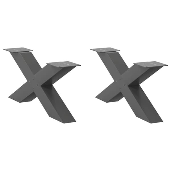 vidaXL sofabordben X-formet 2 stk 70x(30-31) cm stål antracitgrå