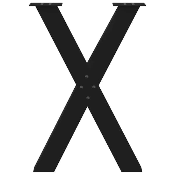 vidaXL Matbordsben X-formad 2 st svart 60x(72-73) cm stål