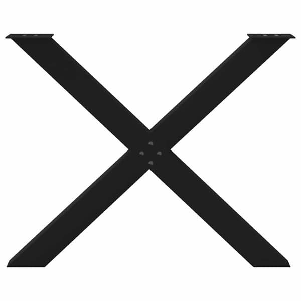 vidaXL Matbordsben X-formad 2 st svart 90x(72-73) cm stål