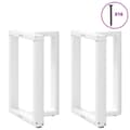 Miniatyrbilde 3 av 10: vidaXL Spisebordben T-formet 2 stk hvit 60x35x(72-73) cm stål