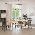 Miniatyrbilde 2 av 10: vidaXL Spisebordben T-formet 2 stk hvit 80x35x(72-73) cm stål