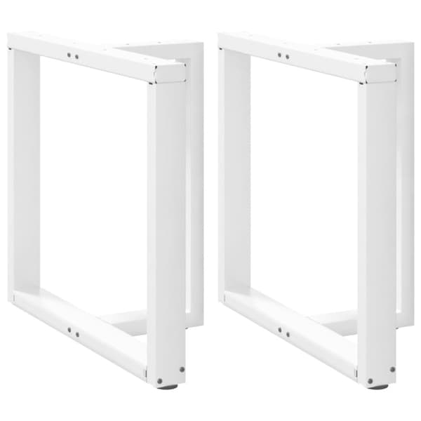 vidaXL Spisebordben T-formet 2 stk hvit 80x35x(72-73) cm stål
