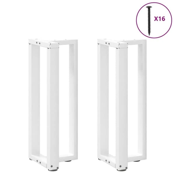 vidaXL Konsollbordben T-formet 2 stk hvit 38x25x(72-73) cm stål