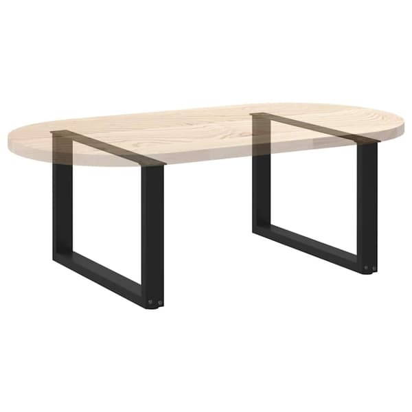 vidaXL sofabordben U-formet 2 stk. 70x(42-43) cm stål sort