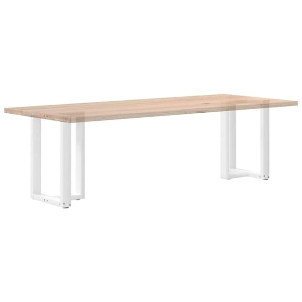 vidaXL Spisebordsben T-formet 2 stk 60x35x(72-73) cm stål hvid
