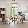 Miniatyrbillede 2 af 10: vidaXL Spisebordsben T-formet 2 stk 60x35x(72-73) cm stål hvid