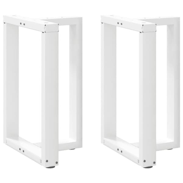 vidaXL Spisebordsben T-formet 2 stk 60x35x(72-73) cm stål hvid