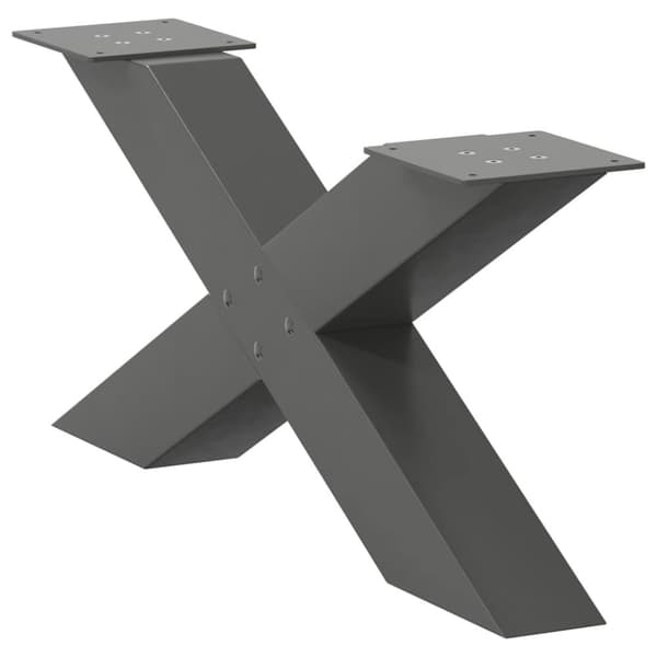 vidaXL Salongbordben X-formet 2 stk antrasitt 70x(30-31) cm stål
