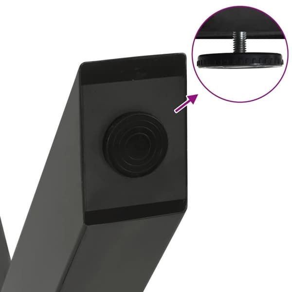 vidaXL Salongbordben X-formet 2 stk antrasitt 70x(30-31) cm stål