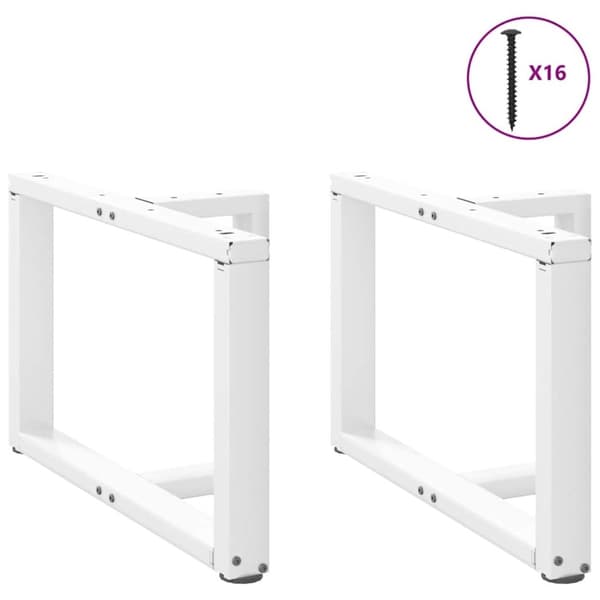 vidaXL Salongbordben T-formet 2 stk hvit 60x25x(42-43) cm stål