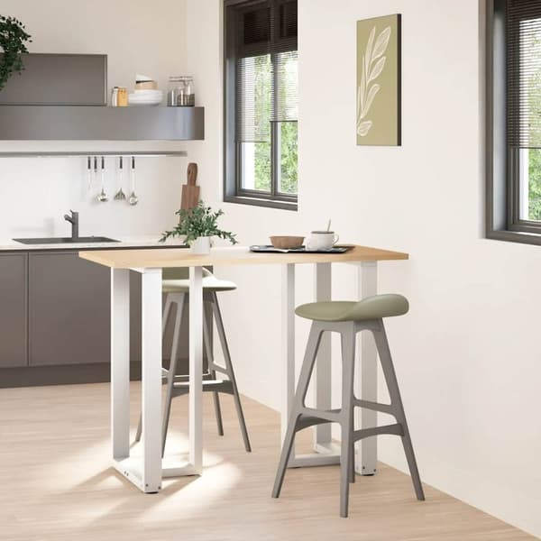 vidaXL Baaripöydän jalat T-muotoiset 2 kpl valkoinen 60x35x(100-101) cm teräs