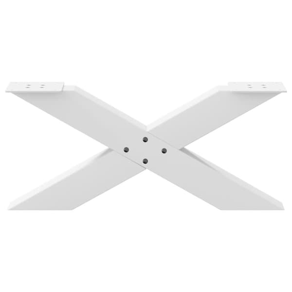 vidaXL Salongbordben X-formet 2 stk hvit 70 x (30-31) cm stål