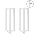 Miniatyrbilde 3 av 10: vidaXL Barbordben T-formet 2 stk hvit 50x35x(100-101) cm stål