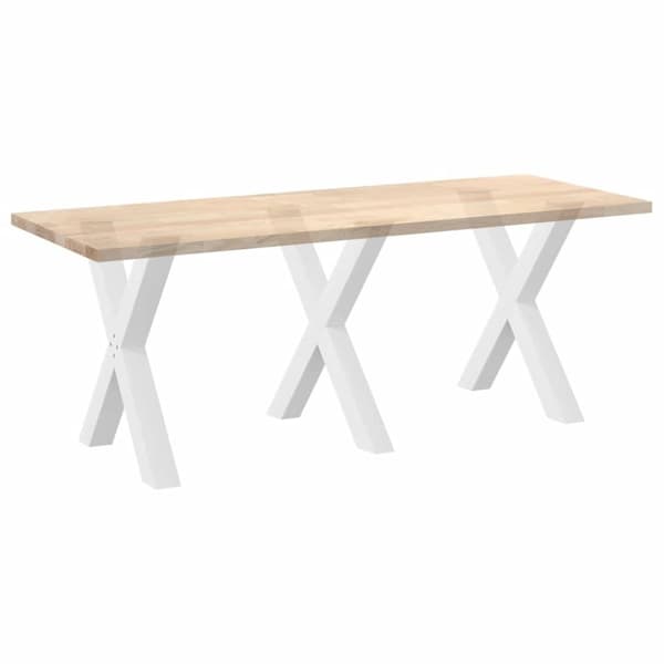 vidaXL Matbordsben X-formad 3 st vit 80x(72-73) cm stål