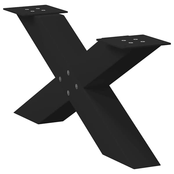 vidaXL Soffbordsben X-formade 2 st svart 70x(30-31) cm stål