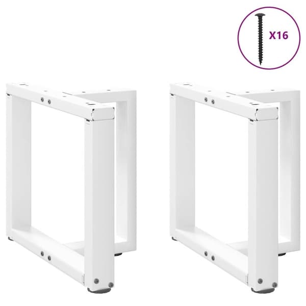 vidaXL Sohvapöydän jalat T-muotoiset 2 kpl valkoinen 50x25x(42-43) cm teräs