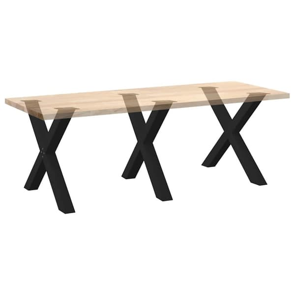 vidaXL Spisebordsben X-formet 3 stk 90x(72-73) cm stål sort