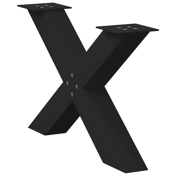 vidaXL Salongbordben X-formet 2 stk svart 70 x (42-43) cm stål