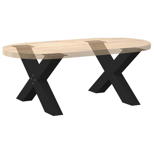 vidaXL Salongbordben X-formet 2 stk svart 70 x (42-43) cm stål