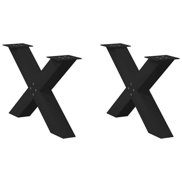vidaXL Salongbordben X-formet 2 stk svart 70 x (42-43) cm stål