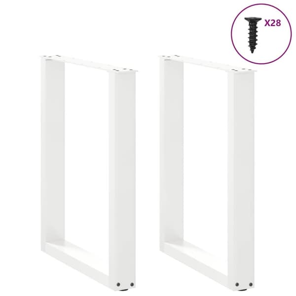 vidaXL ruokapöydän jalat U-muotoiset 2 kpl Valkoinen 70x(72-73) cm