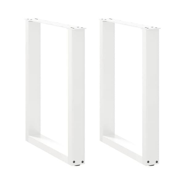 vidaXL ruokapöydän jalat U-muotoiset 2 kpl Valkoinen 70x(72-73) cm