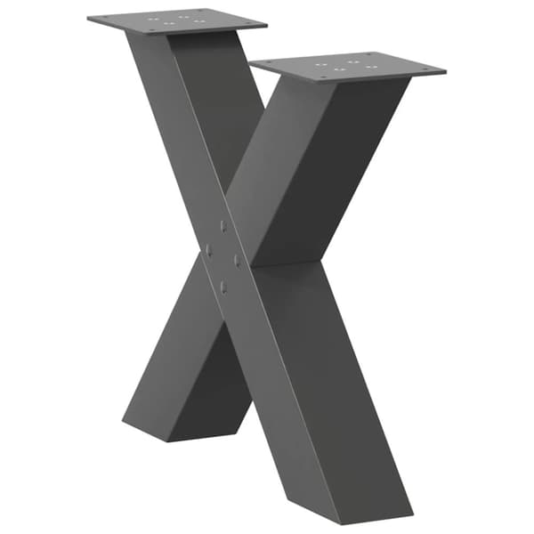 vidaXL Salongbordben X-formet 2 stk antrasitt 50x(42-43) cm stål