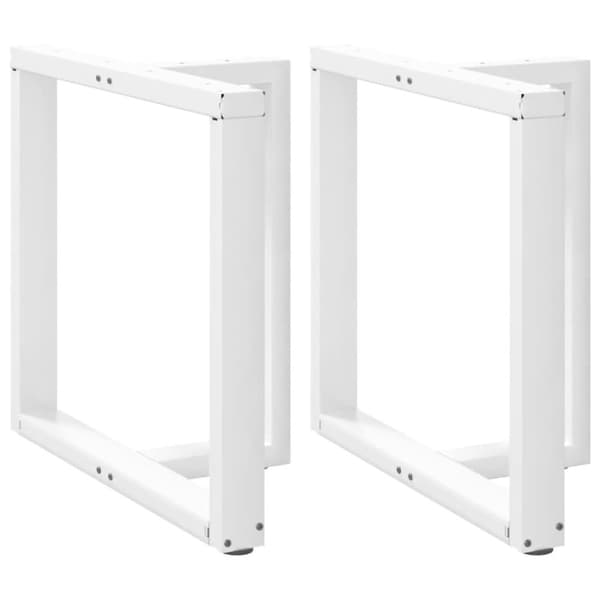 vidaXL Matbordsben T-formad 2 st vit 70x35x(72-73) cm stål
