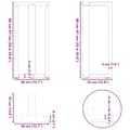 Miniatyrbild 10 av 10: vidaXL Barbordsben T-formad 2 st vit 40x35x(90-91) cm stål