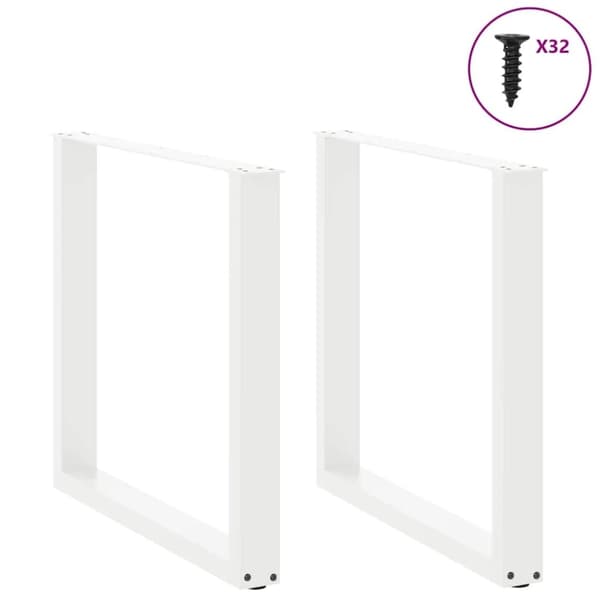 vidaXL ruokapöydän jalat U-muotoiset 2 kpl Valkoinen 90x(72-73) cm