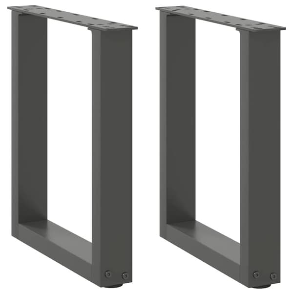 vidaXL Sohvapöydän jalat U-muotoiset 2 kpl antrasiitti 28x(42-43) cm teräs