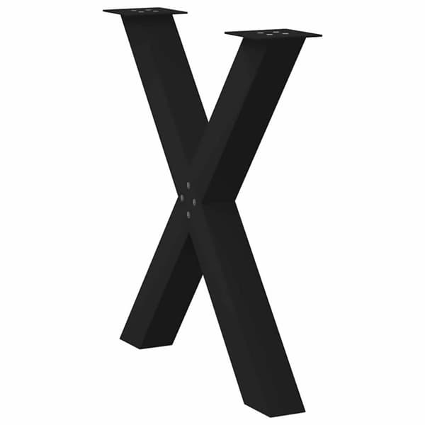 vidaXL Ruokapöydän jalat X-muotoiset 3 kpl musta 70x(72-73) cm teräs