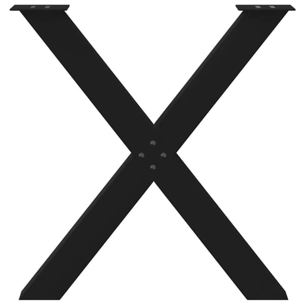 vidaXL Ruokapöydän jalat X-muotoiset 3 kpl musta 70x(72-73) cm teräs