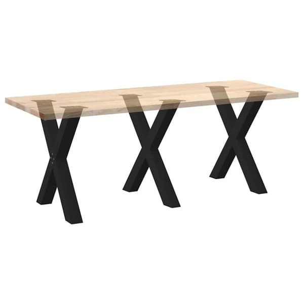 vidaXL Ruokapöydän jalat X-muotoiset 3 kpl musta 70x(72-73) cm teräs