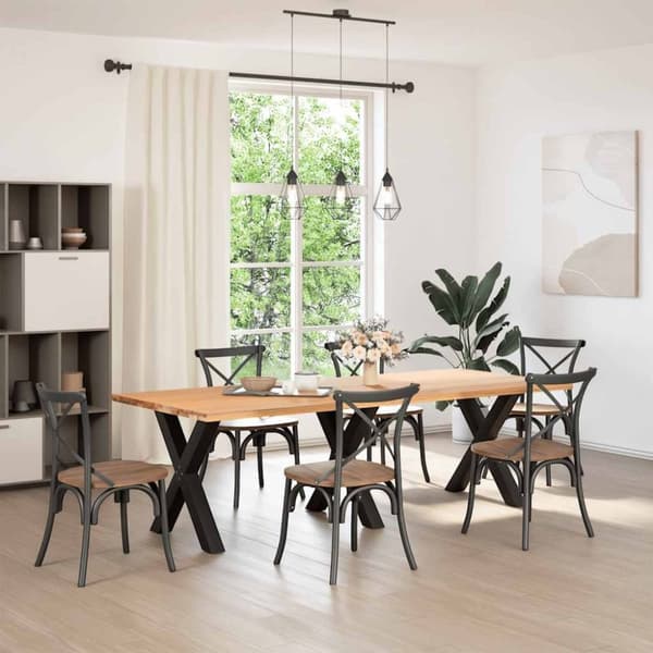 vidaXL Ruokapöydän jalat X-muotoiset 3 kpl musta 70x(72-73) cm teräs