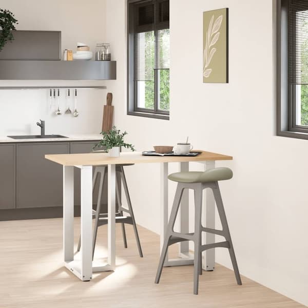 vidaXL barbordsben T-formet 2 stk 60x35x(90-91) cm stål hvid